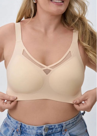 women clothes image of Skin Color V Neck Design Bra