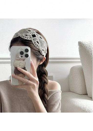 women clothes image of White Polyester Detail Braided Wide headband