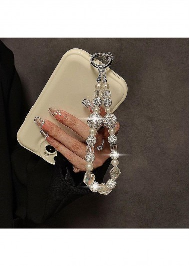 women clothes image of Silvery White Universal Mobile Phone Lanyard Strap