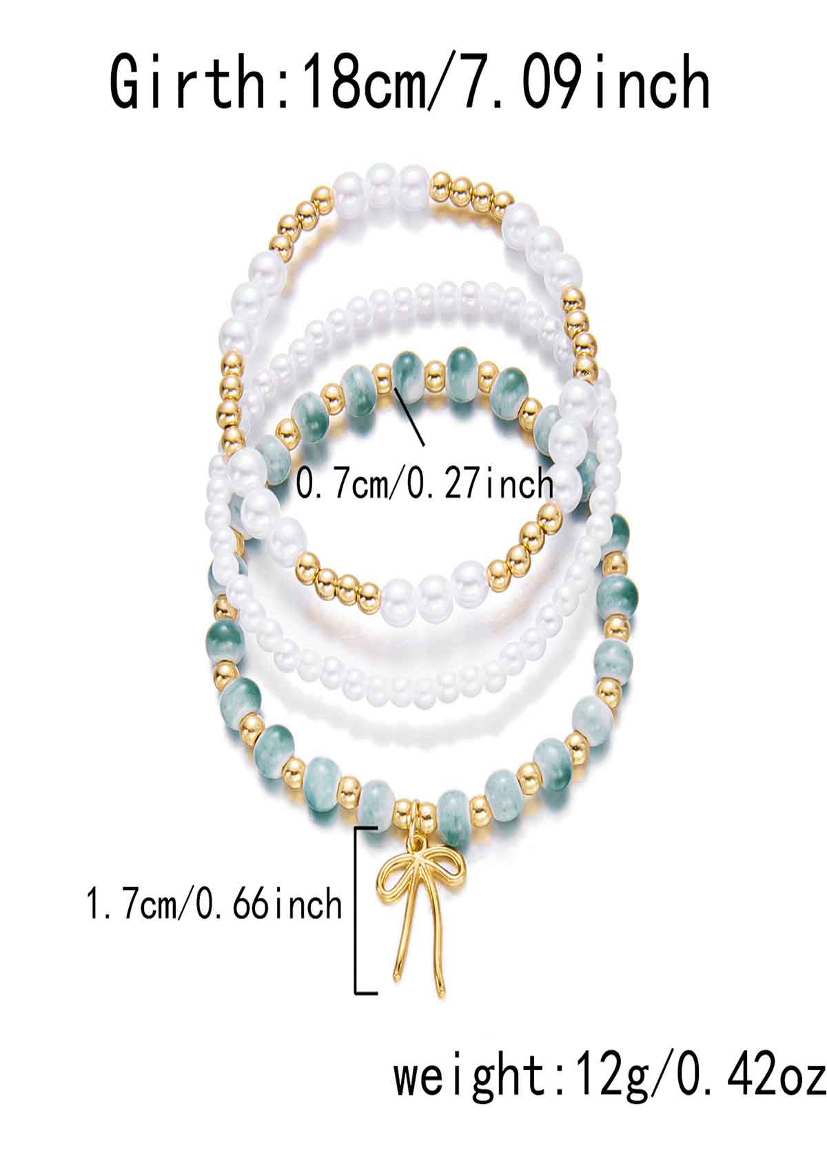 Light Green Round Alloy Detail Bracelets | picture 