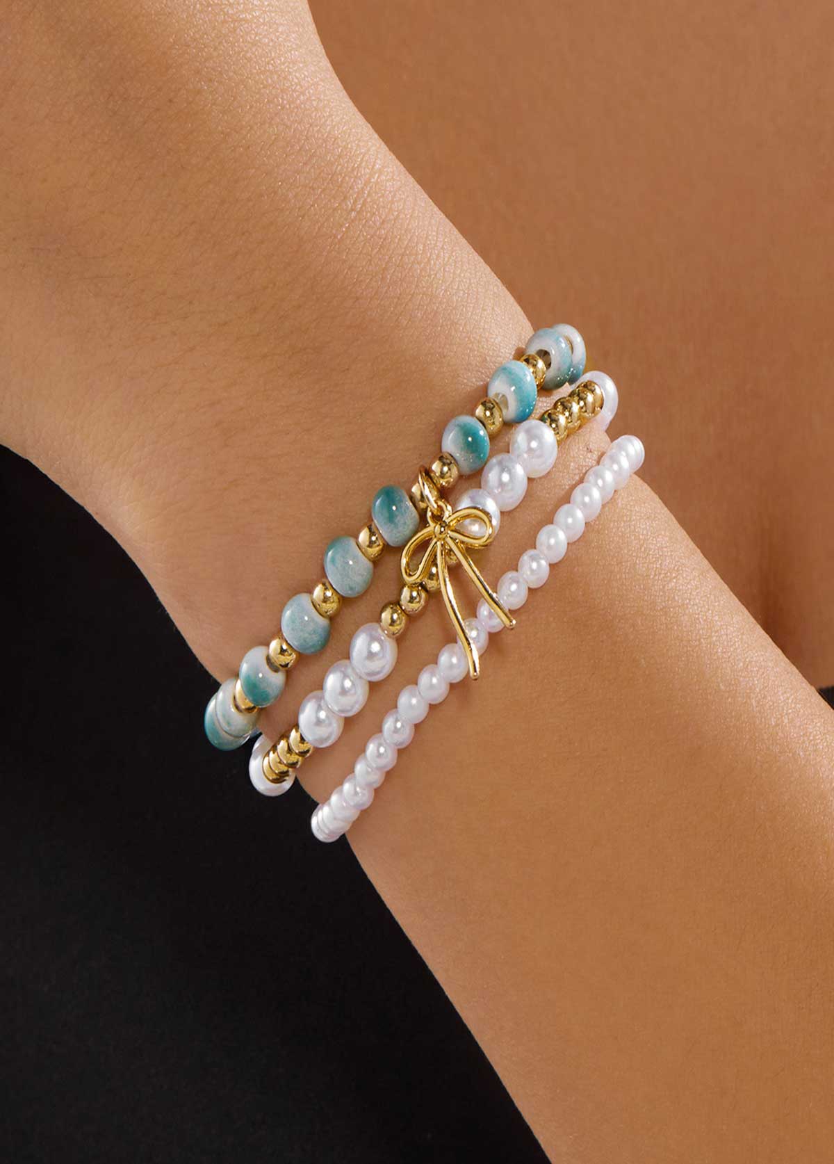 Light Green Round Alloy Detail Bracelets | picture 