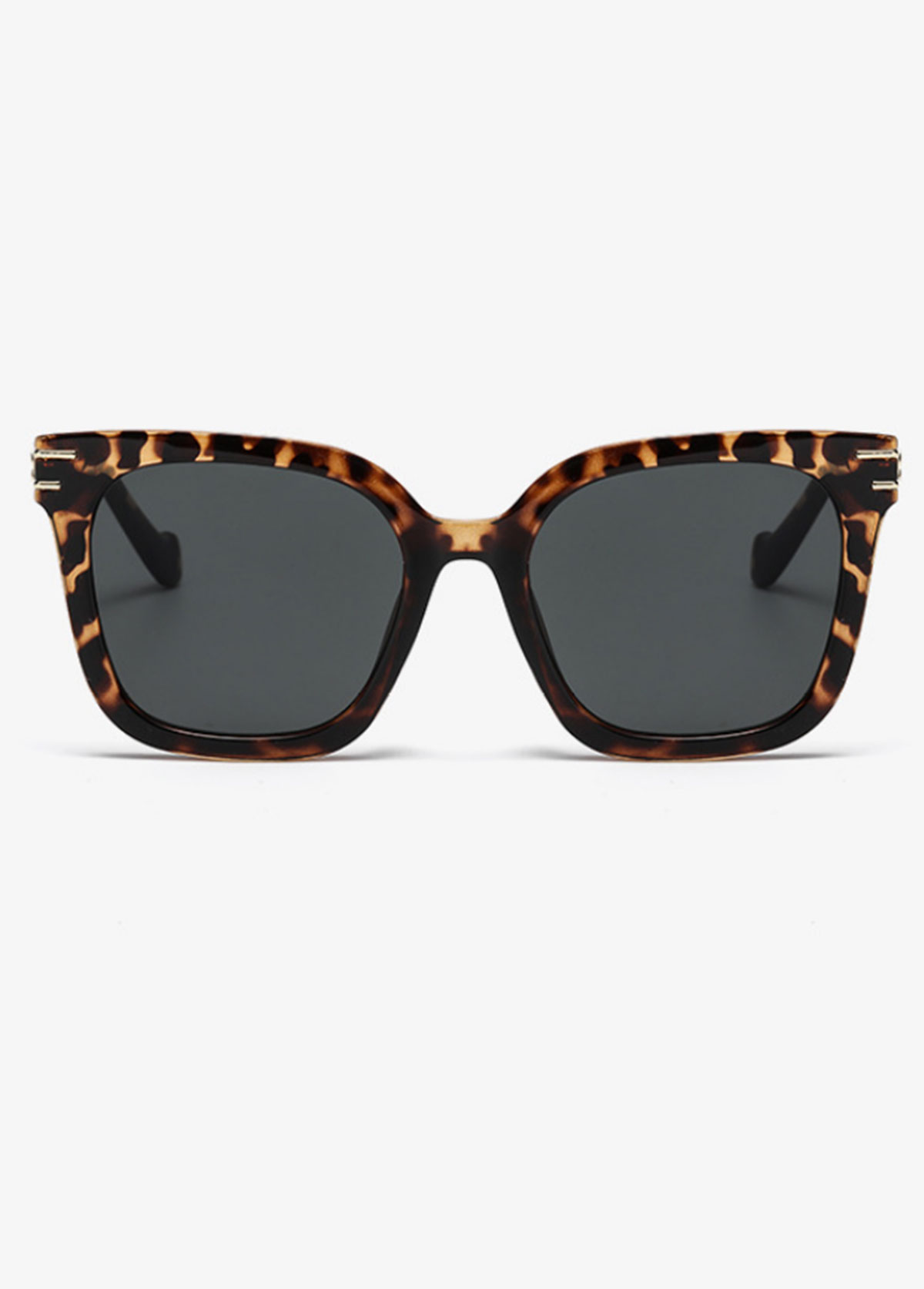 Black Color Leopard Detail Square Sunglasses | picture 