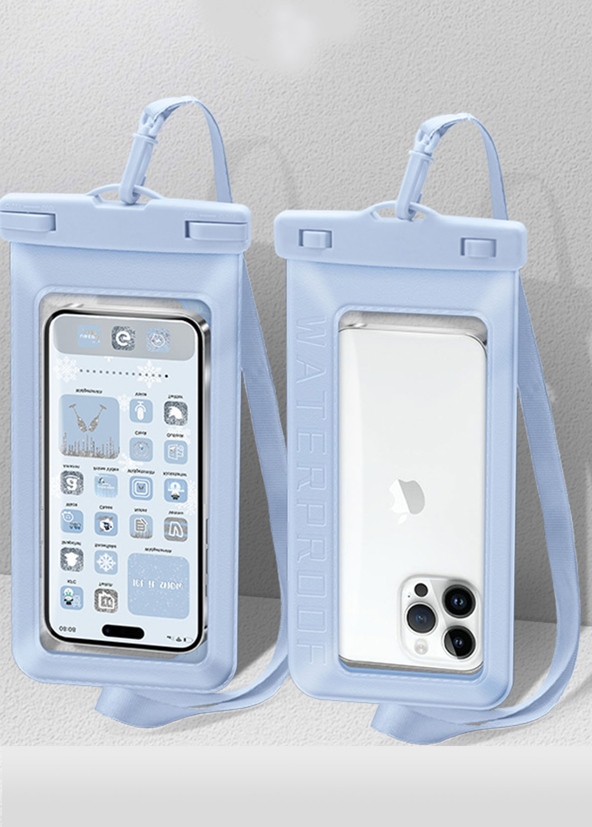 Light Blue Waterproof Plastic Phone Dry Bag | picture 