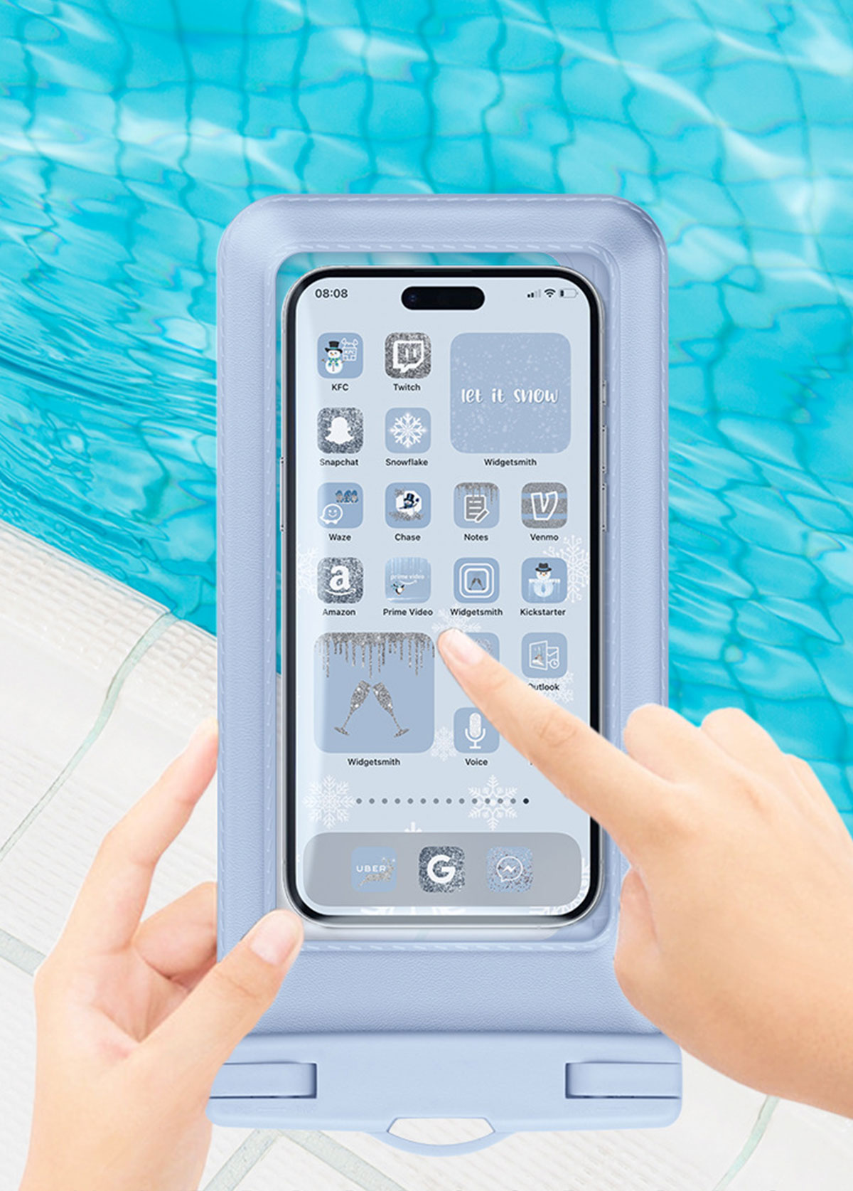 Light Blue Waterproof Plastic Phone Dry Bag | picture 
