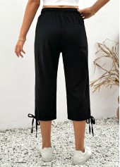 Black Elastic Waist High Waisted Pants | thumb picture 