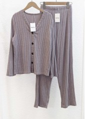 Dusty Purple Long Sleeve Lounge Top and Pants | thumb picture 