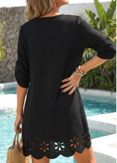 Hollow Out Shirt Collar Black Cover Up | thumb picture 