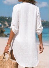 Tummy Coverage 3/4 Sleeve White Cover Up | thumb picture 