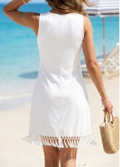 Tummy Coverage White Round Neck Cover Up | thumb picture 
