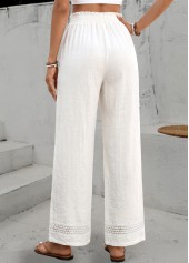 White Elastic Waist High Waisted Pants | thumb picture 