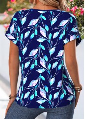 Multi Color Floral Print Tummy Coverage Short Sleeve Blouse | thumb picture 
