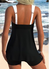 Black Mid Waisted Bandeau Tankini Set | thumb picture 
