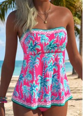 Hot Pink Mid Waisted Tummy Coverage Tankini Set
