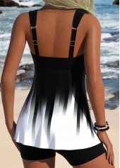 Black Surplice Ombre Tummy Coverage Tankini Top-No Bottom | picture 2