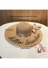 Light Camel Letter Print Straw Hat | thumb picture 