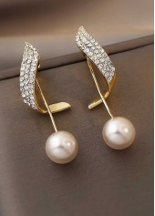 White Pearl Design Asymmetrical Alloy Earrings | thumb picture 