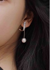 White Pearl Design Asymmetrical Alloy Earrings
