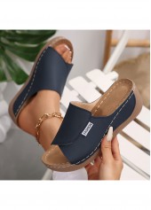Blue Peep Toe Low Heel Sliders | thumb picture 