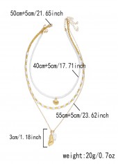 Beige Color Shell Alloy Detail Necklace | thumb picture 