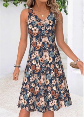 Multi Color Floral Print Two-piece Dress and Cardigan | thumb picture 