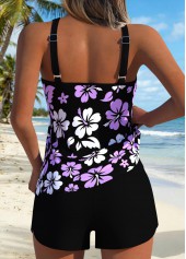 Black Patchwork Floral Print Tankini Top-No Bottom | thumb picture 