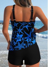 Black Mid Waisted Lace Up Tankini Set | thumb picture 
