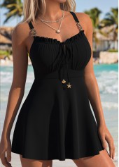 Black Mid Waisted Bowknot Tankini Set | thumb picture 