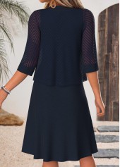 Navy Tummy Coverage Half Sleeve Dress and Cardigan | thumb picture 