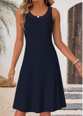 Navy Tummy Coverage Half Sleeve Dress and Cardigan | thumb picture 