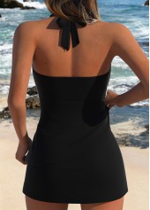 Black Mid Waisted Fake 2in1 Tankini Set | thumb picture 