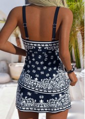 Navy Mid Waisted Tribal Print Tankini Set | thumb picture 