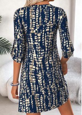 Blue Tie Dye Print Short Tummy Coverage Dress | thumb picture 
