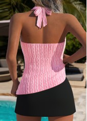 Light Pink Mid Waisted Fake 2in1 Tankini Set | thumb picture 