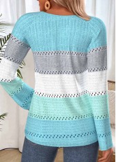 Mint Green Striped Button Long Sleeve T Shirt | thumb picture 