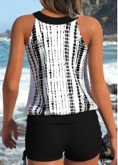 Black Mid Waisted Lace Up Tankini Set | thumb picture 