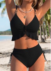 Black Mid Waisted Two-piece Bikini Set | thumb picture 