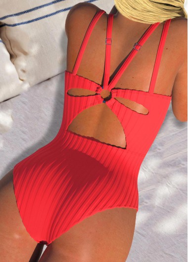 women clothes image of Cut Out Coral One Piece Swimwear