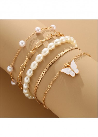 women clothes image of Golden Color Butterfly Alloy Detail Bracelets