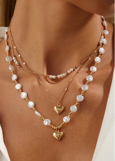 women clothes image of Golden Color Round Alloy Detail Necklace