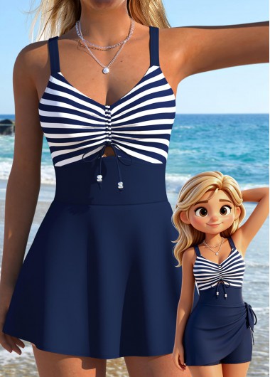 women clothes image of Two-Way Wear Convertible Skirt Hem Navy Swim Dress
