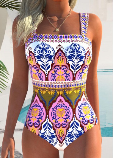 women clothes image of Multi Color Tribal Print One Piece Swimwear