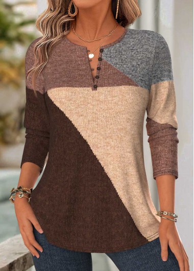 women clothes image of Multi Color Geometric Print Tummy Coverage T Shirt