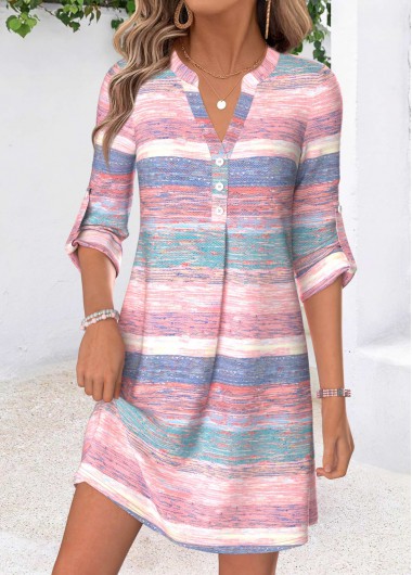 women clothes image of Multi Color Short Tummy Coverage Long Sleeve Dress