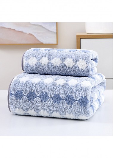 women clothes image of Dusty Blue Geometric Print Bath Towel