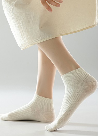 women clothes image of Beige Cotton Blend Low Cut Socks