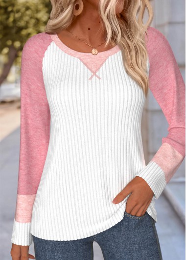 women clothes image of Light Pink Tummy Coverage Long Sleeve T Shirt