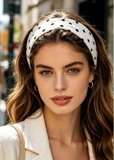 women clothes image of Beige Color Round Polyester Material Headband