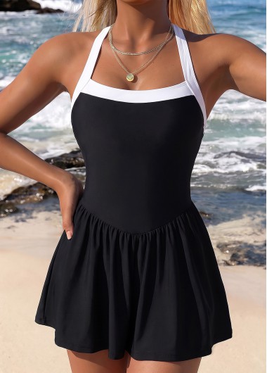 women clothes image of Black Ruched/shirred Tummy Coverage One Piece Swimwear