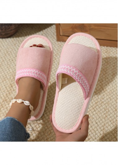 women clothes image of Light Pink Open Toe Falt Slippers