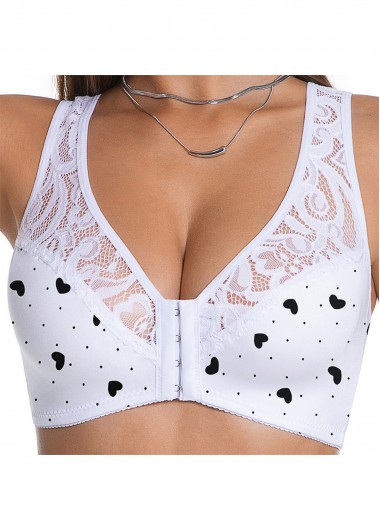 women clothes image of White Color Lace V Neck Bra